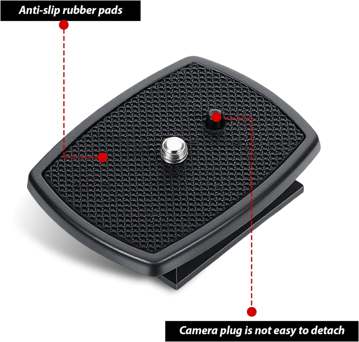 Alrhso 2 Pack 63x48mm Camera Quick Release Plate Universal Tripod Quick Release Plate Camera Mount Adapter Replacement