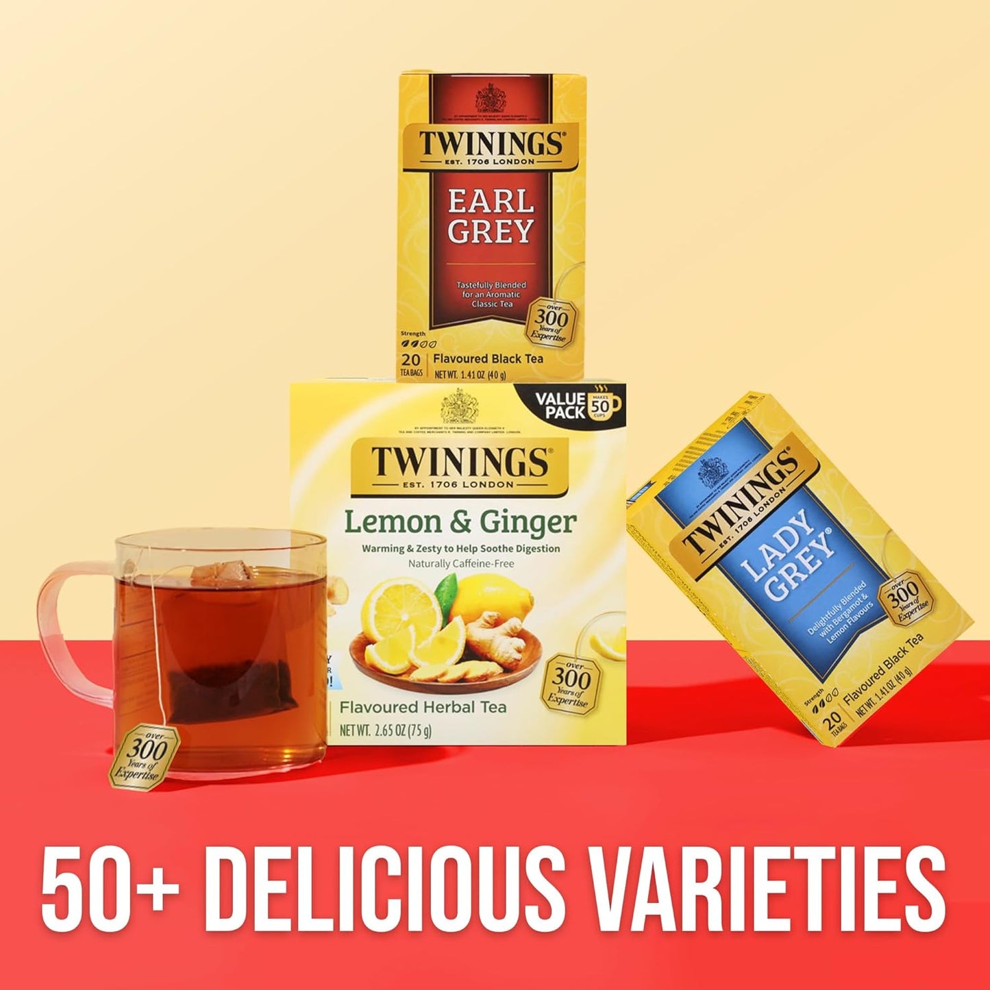 Twinings Earl Grey Black Tea - Individually Wrapped Bags with Citrus & Bergamot Flavor | 20 Count