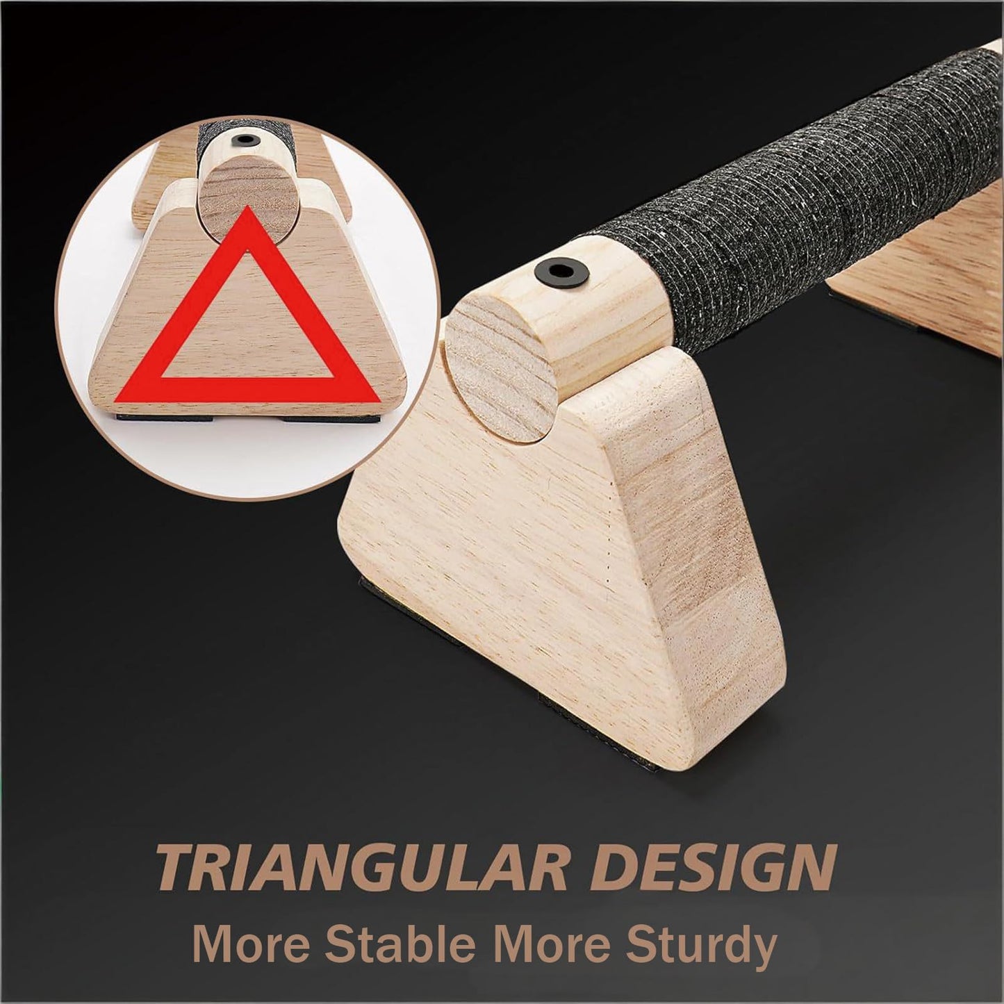 Dlengyanmi Wooden Fitness Equipment - Portable Home Calisthenics Equipment, Universal from Beginner to Advanced, Men's Inverted and Push Up Handle ﻿