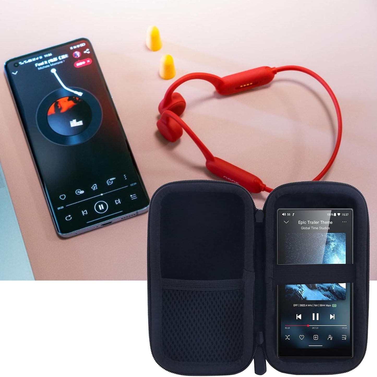 WERJIA MP3 MP4 m21/JM21 13 MP3 MP4 & Player Case for fiio Android Music Player Walkman,Fit for Earbuds, USB Cable