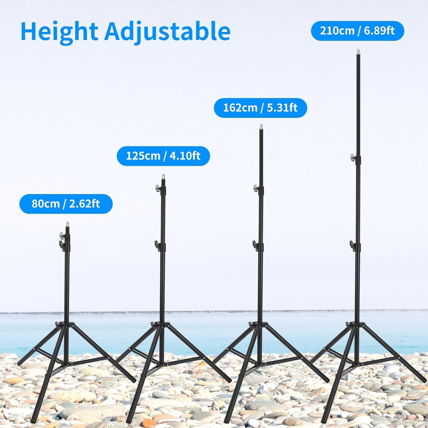 Anautin 2 Pack 7ft Adjustable Aluminum Photography Light Stand, Portable Light Tripod, for Lighting Stand Speedlight