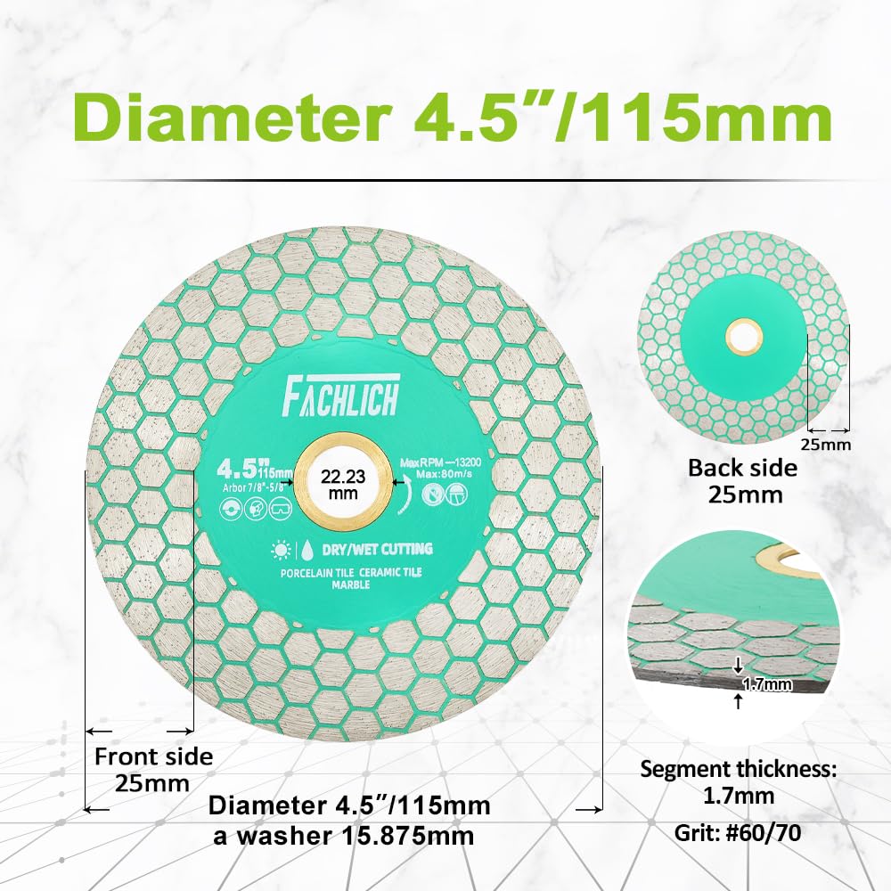 Tile Hole Saw Kit Diamond - (6/6/8/20/25/35/50/75/100/125mm Drill Bits+Finger Bit+Chamfer Bit+Adapter+Tile Blade) Diamond Hole Saw Kit for Porcelain Ceramic,5/8"-11 Thread
