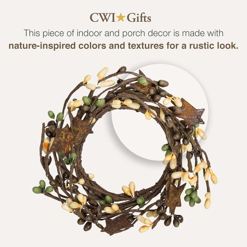 CWI Gifts Pip Ring - Rustic Stars Design | 2x6 Inch Coffee Bean Decor