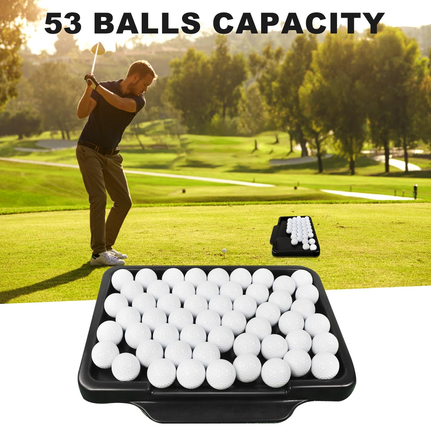 Golf Ball Tray with 18 Foam Golf Balls - Excellent Durability and Stability for Indoor and Outdoor Training - Compatible with All Hitting Mats