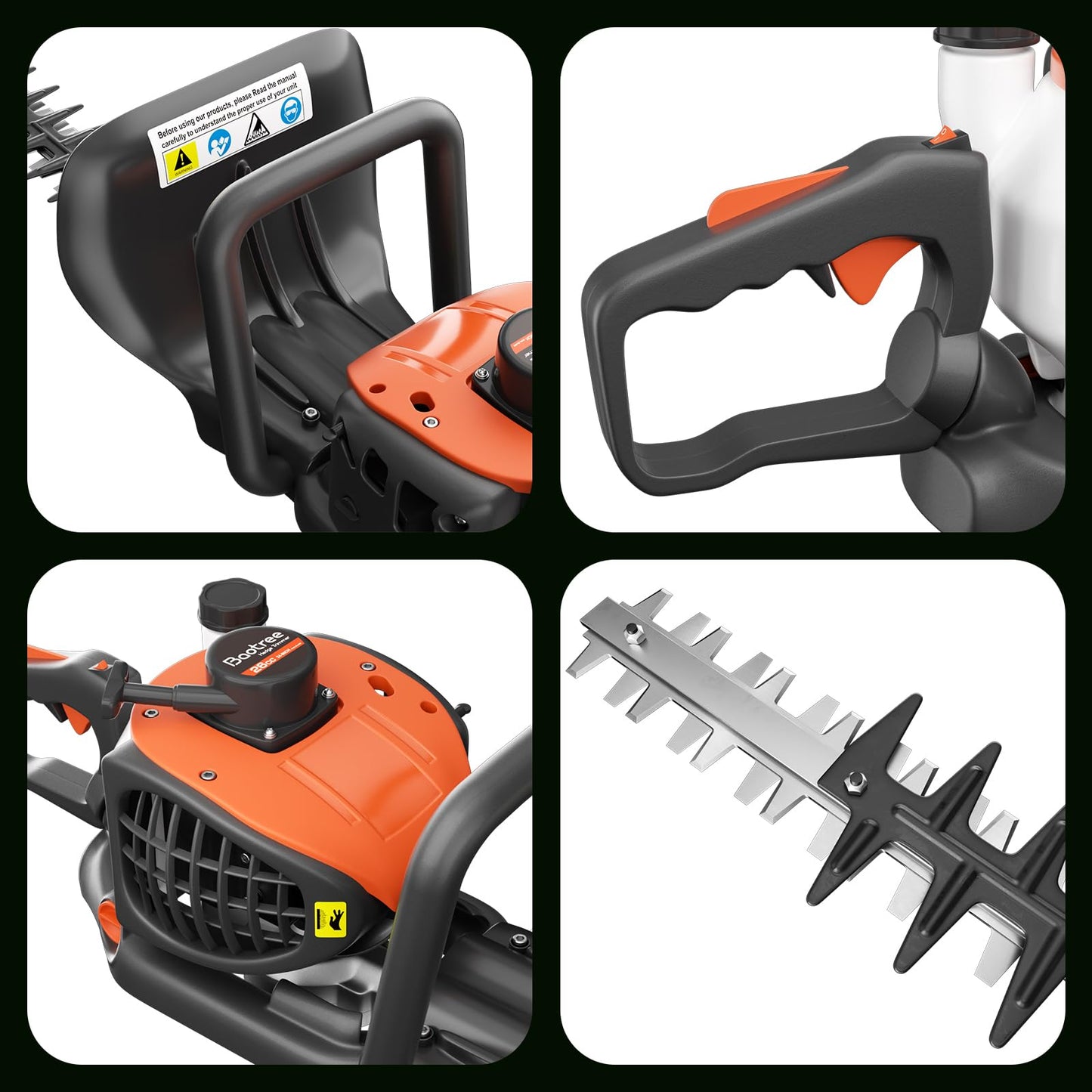 24-Inch 26cc 2 Cycle Gas Powered Dual Sided Hedge Trimmer (18cc)