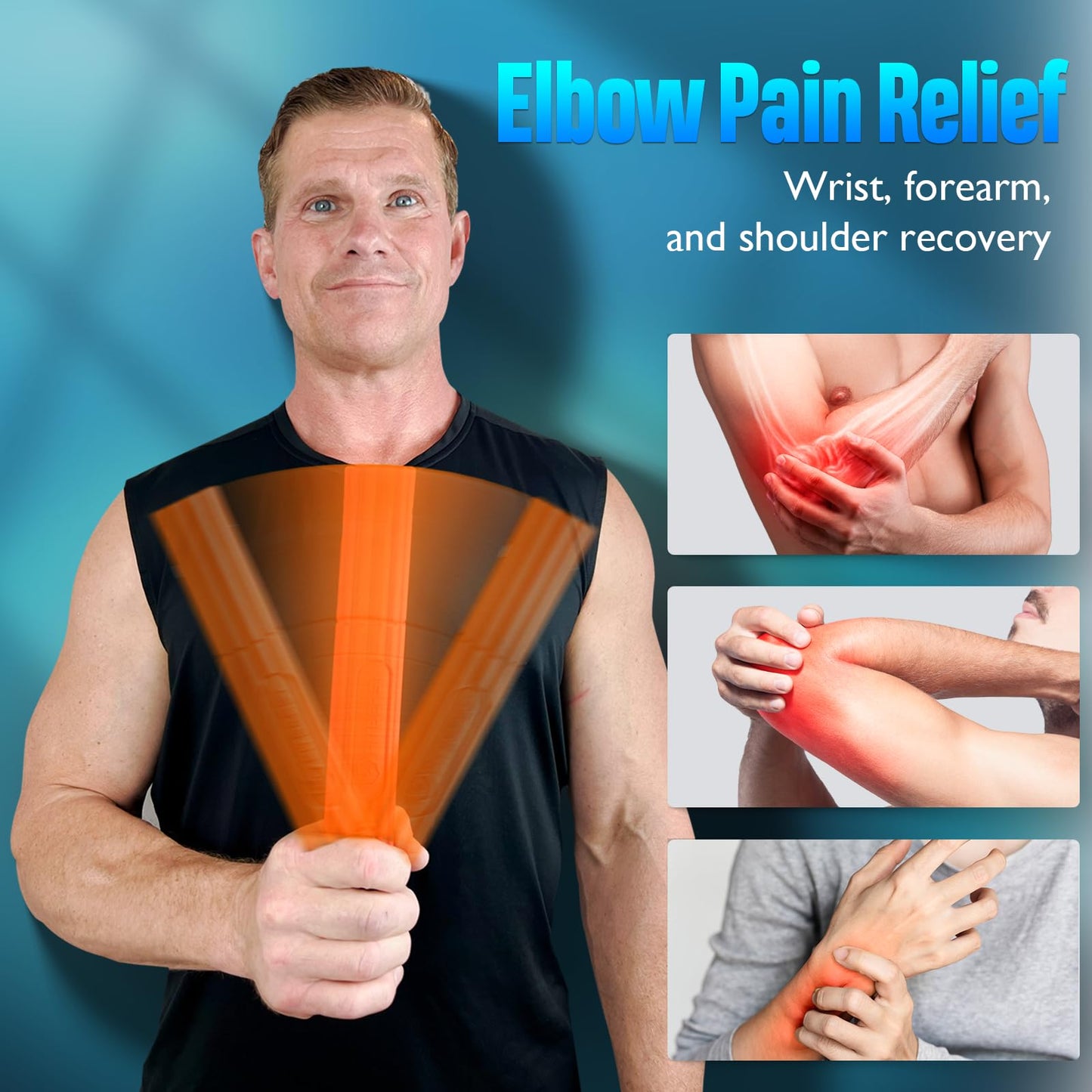 FitBeast Flex Therapy Bar, Tennis Elbow Therapy Bar - Ideal for Relieve Tendonitis Pain & Improve Grip Strength, Fitness Resistance Bar for Golfers Elbow & Tendinitis, Twist Bar for Physical Therapy