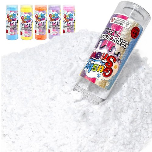 GushySnow® Latex Sensory Bin Filler - Bulk Fake Snow Play Sand for Preschool Classroom | White