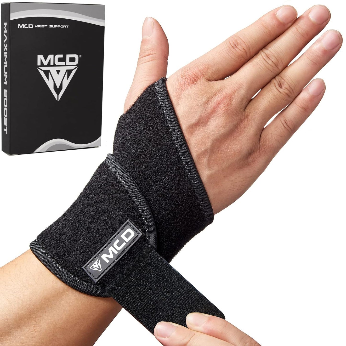 MCD Carpal Tunnel Wrist Brace Lightweight Wrist Support Brace Wrist Wraps for Pain Daily Use Wrist Band for Pain Fits Both Right Hand & Left Hand Muñequeras para Dolor de Mano Wrist Compression Brace