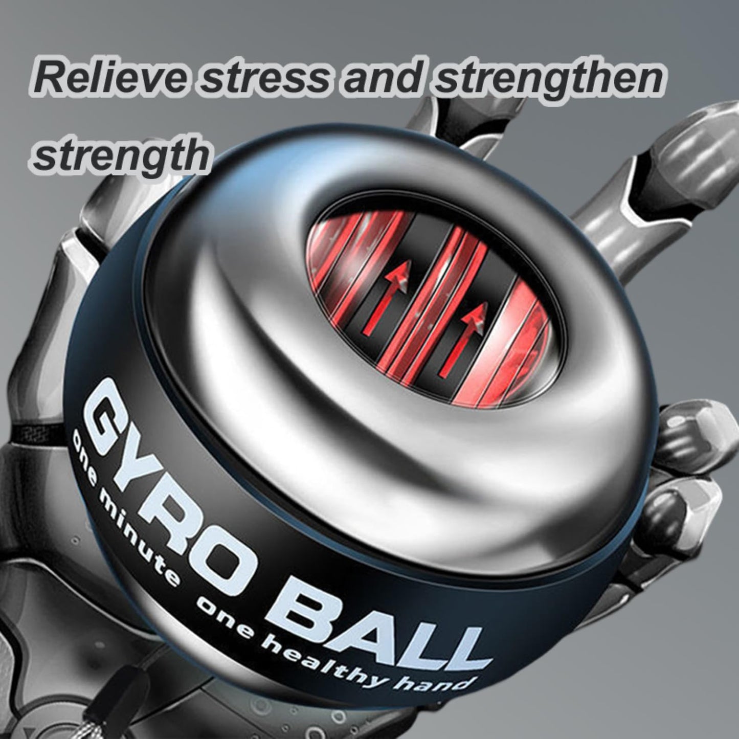 All-Metal Power Gyro Ball(2026 New 6-Level Color-Shifting), Weighted Auto-Start Hand Wrist Forearm Trainer and Strengthener for Exercise Joint and Muscle with Led Light (with Ball Bag)