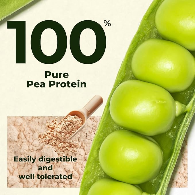 Pea Protein Powder, 24g of Plant-Based Protein, Unflavored, Vegan, Gluten-Free, Non-GMO, No Added Sugar, Easily Digested Isolate Form, 2 lb (30 Servings), Ideal for Vegetarians, Fitness