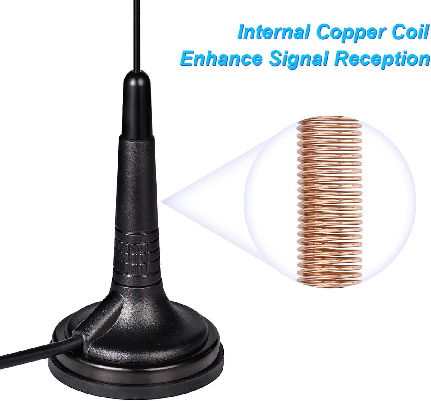 BINGFU 27MHz PL259 CB Radio Antenna & BNC Male Magnetic Base Compatible with Cobra Midland Uniden Maxon President