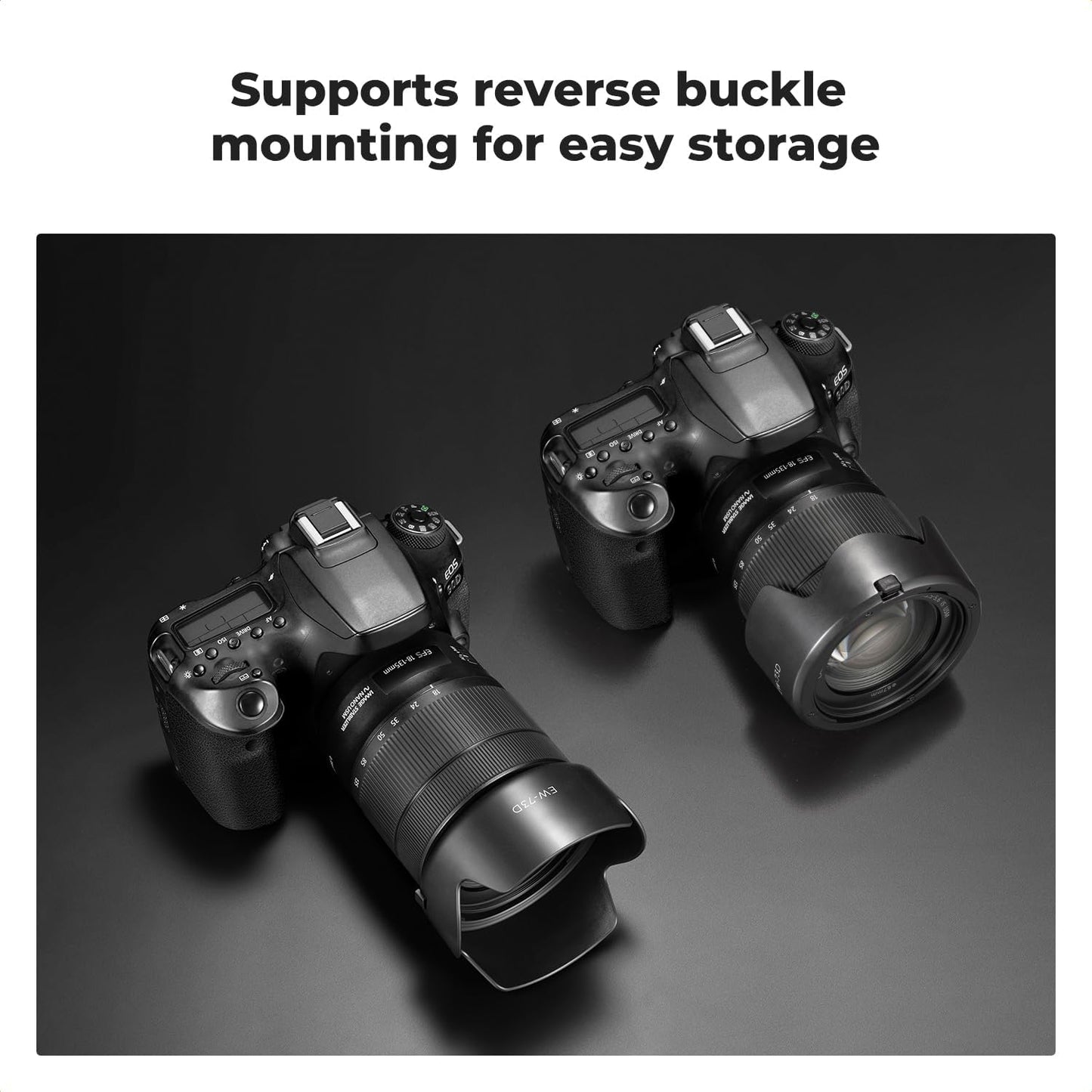 24-105mm F4-7.1 18-135mm f/3.5-5.6 EW-73D K&F CONCEPT Lens Hood Compatible with Canon RF is STM,EF-S is USM Lens