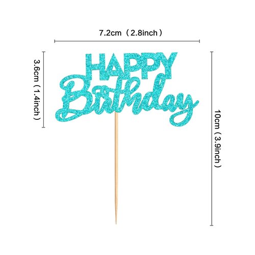 Ercadio 24 Pack Happy Birthday Cupcake Toppers - 8 Vibrant Colors for Kids' Parties & Celebrations