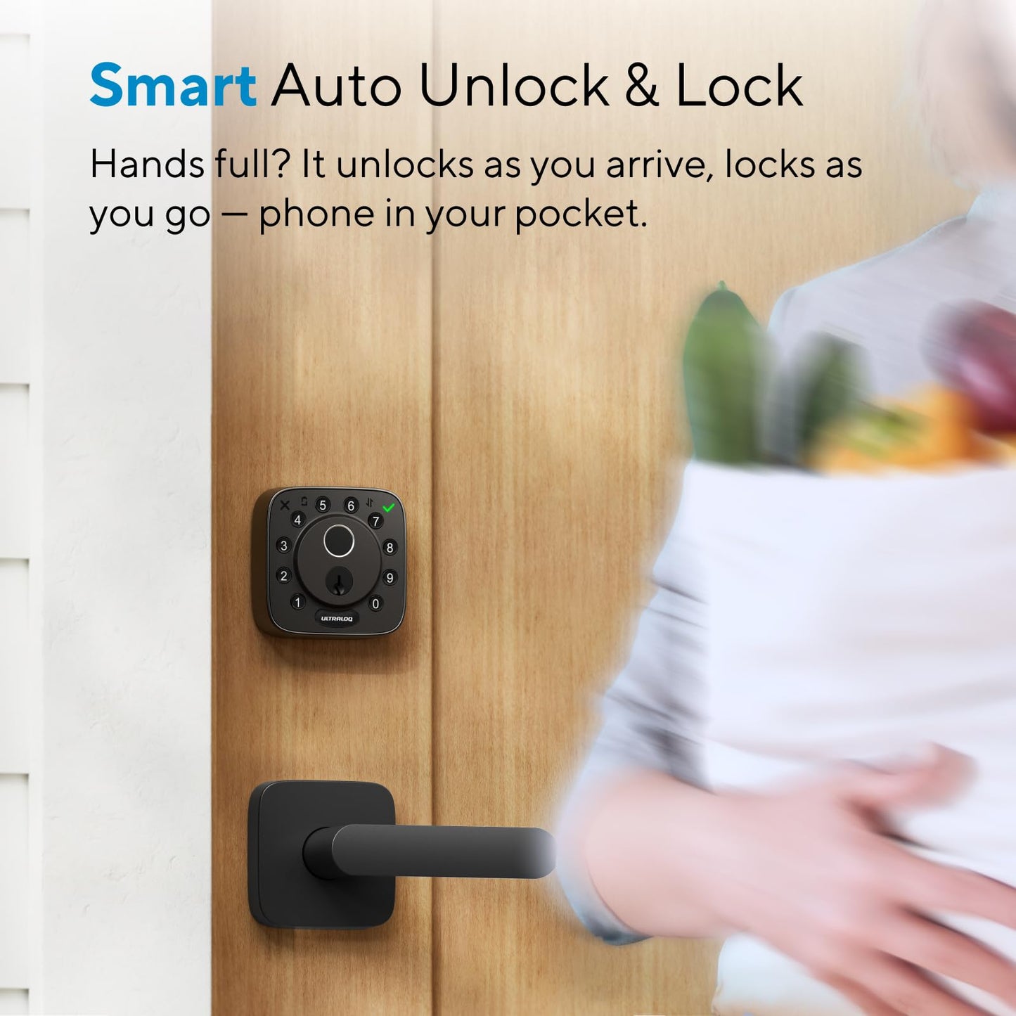 ULTRALOQ Bolt Fingerprint Smart Lock with Door Sensor, Built-in WiFi, Works with Apple Home, Alexa, Google, SmartThings, Keyless Entry Deadbolt with App, Code, Remote Control, Auto-Lock, BHMA Cert.