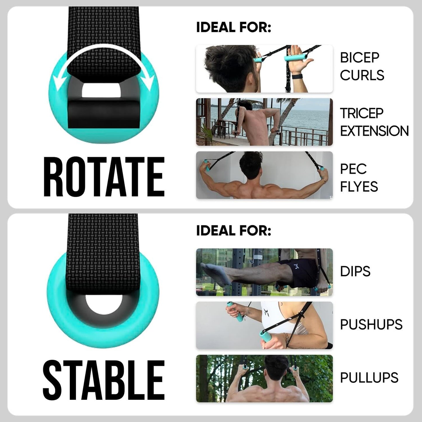 Kensui Nanobars V2 – Ultra-Compact Portable Suspension Trainer – Pocket-Sized Home Gym for Travel & Outdoor Workouts – 600lb Capacity – Dual Anchor System with Rotating Handles (Black)