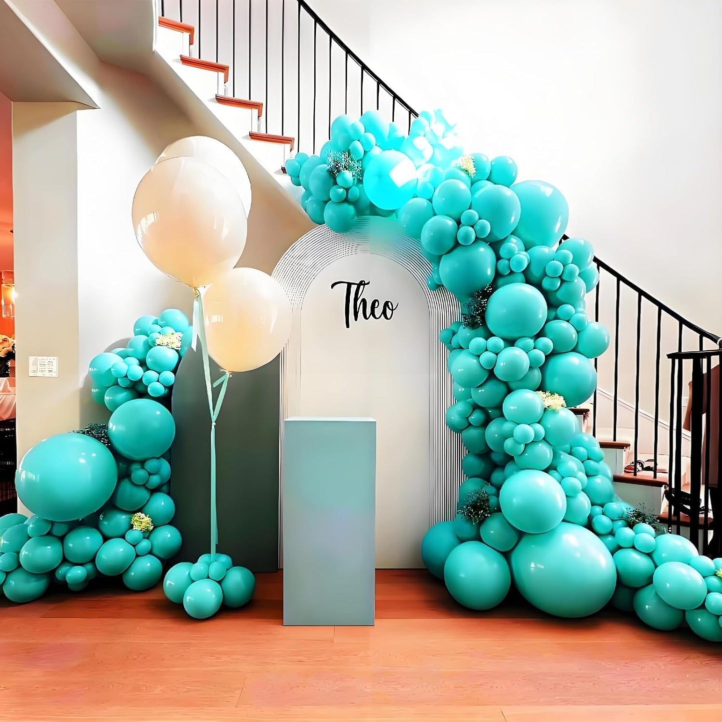 Skiennix Teal Balloon Arch Kit - 120pcs Turquoise Balloons in 5-18 Inch Sizes for Weddings, Baby Showers, and Parties