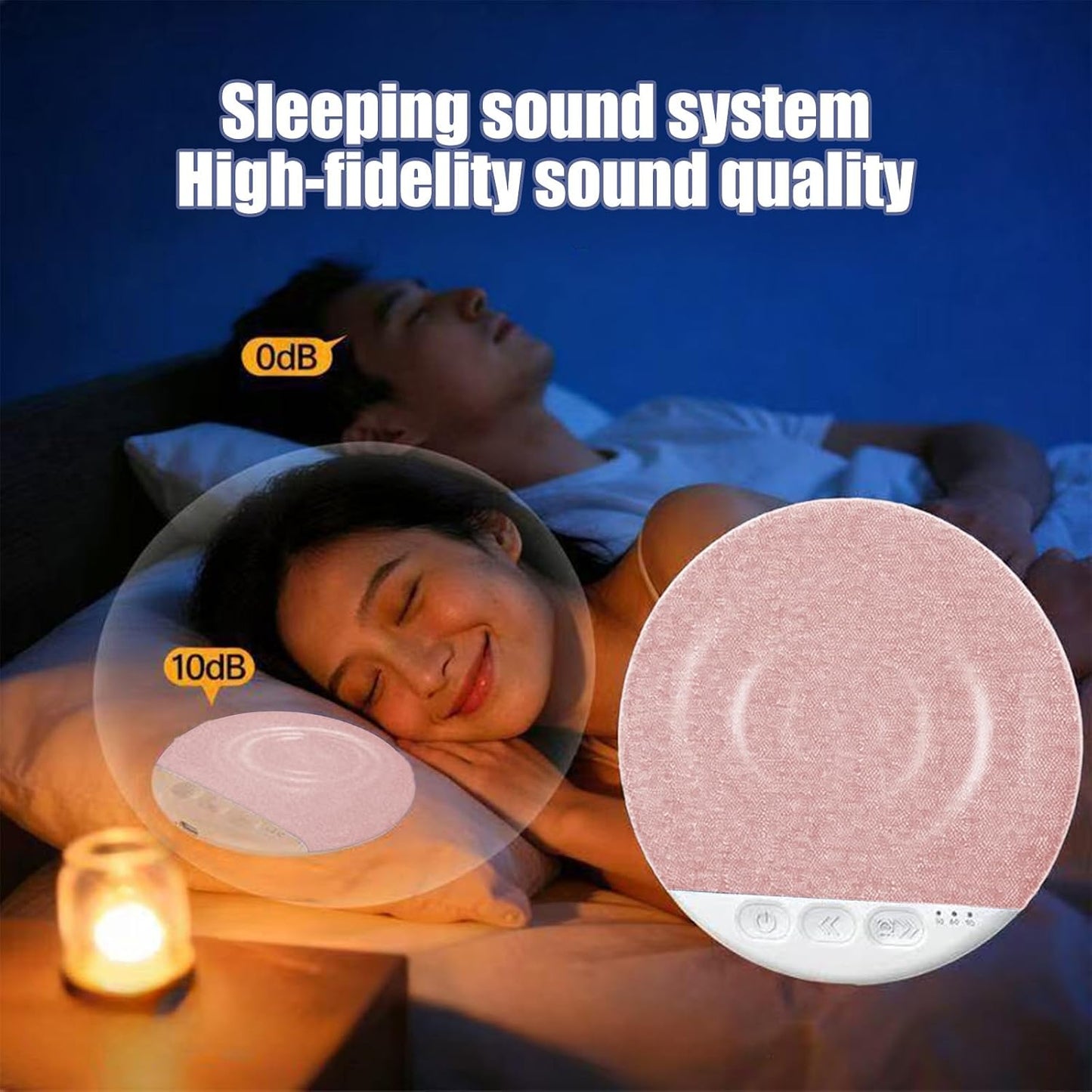 Generic Bluetooth Pillow Speaker, Mini Portable Under Pillow Speaker with White Noise Timer, Wireless Sleep Aid