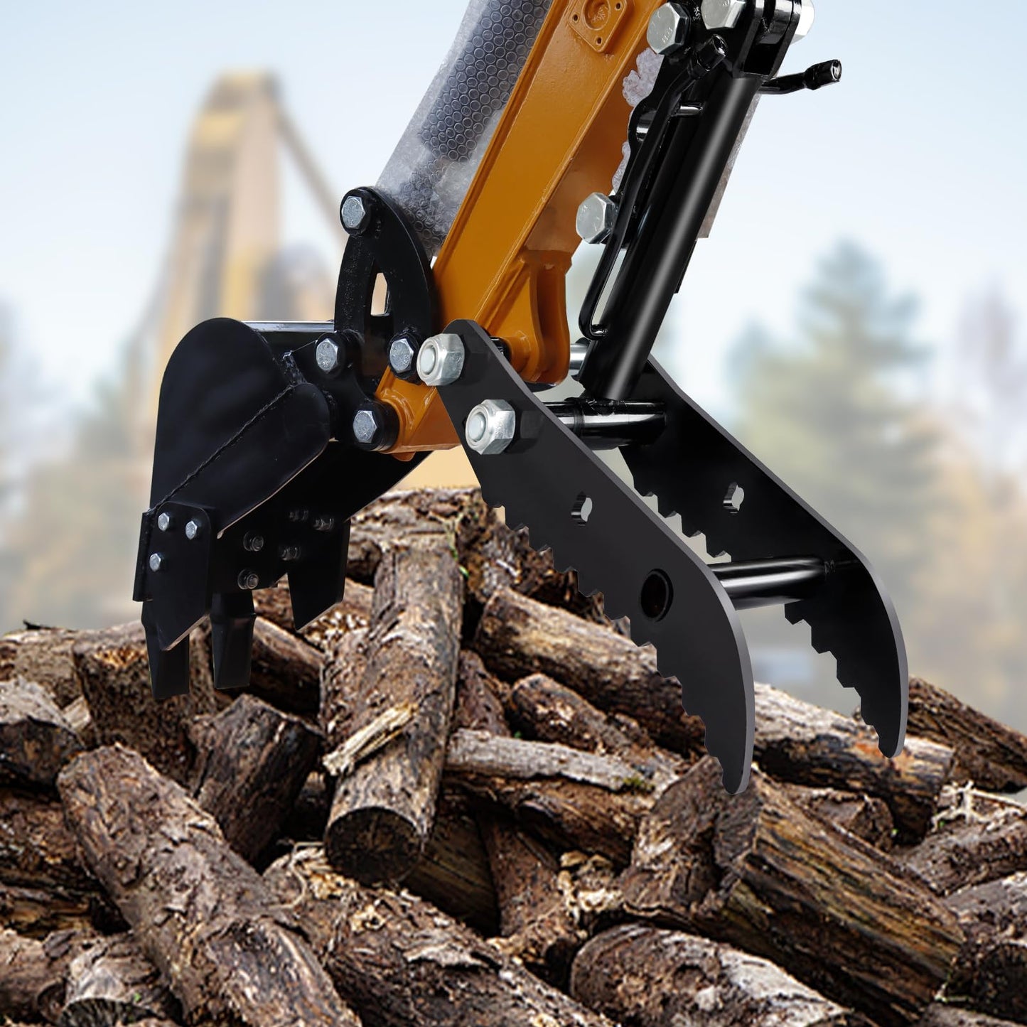 DANWIWEE Hydraulic Thumb Clip for Mini Excavators, with 2*M14 Hoses and Screws, Small Digger Attachments fit Most of up to 2 tons