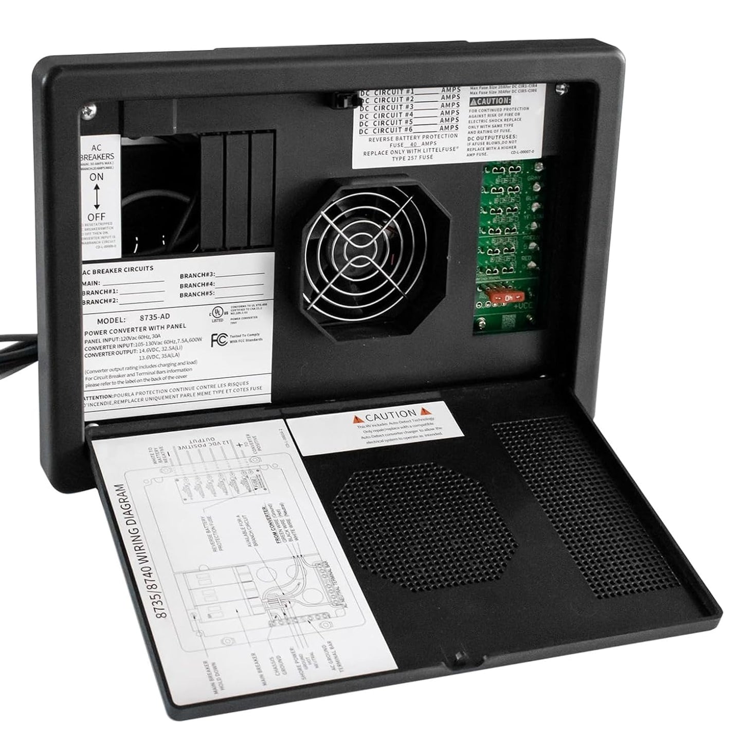 WF-8735-AD Power Converter/Charger, Black wf-8735-P 30 Amp Power Center,30/35 Amp DC Output, WF-8700 Series 30 amp rv Converter Battery Chargers for rv,Camper,caravans,Travel Trailer