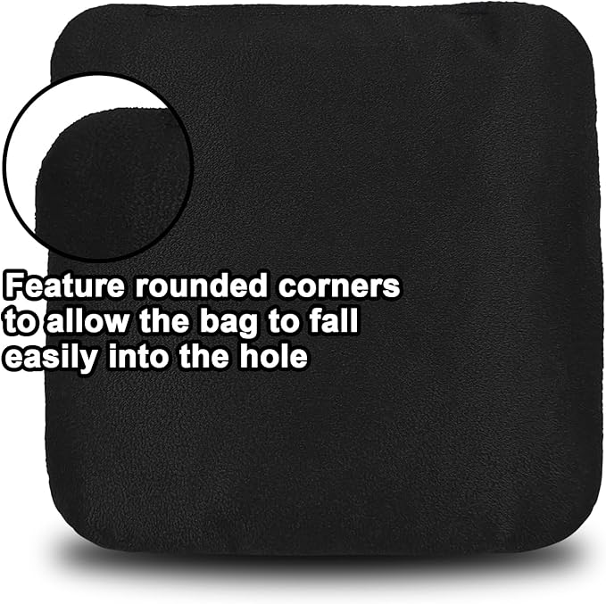 JIMTERRY Professional Cornhole Bags Set of 8 Dual Sided Corn Holes Bags Double Sided Regulation Slick and Stick Corn Hole Bean Bags for Pro Corn Hole Game