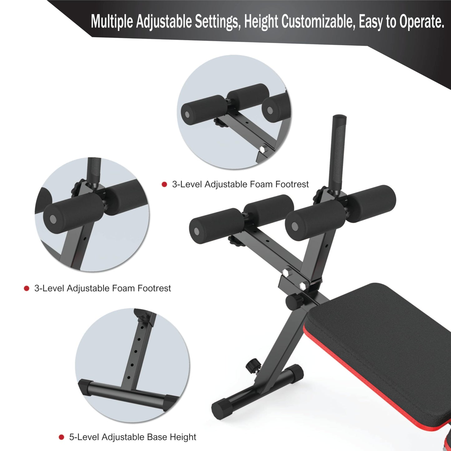 EASY BIG Decline & Flat Bench, Foldable, Multi-Gear Adjustment, Full Body Workout, 660 lbs/300 kgs Capacity