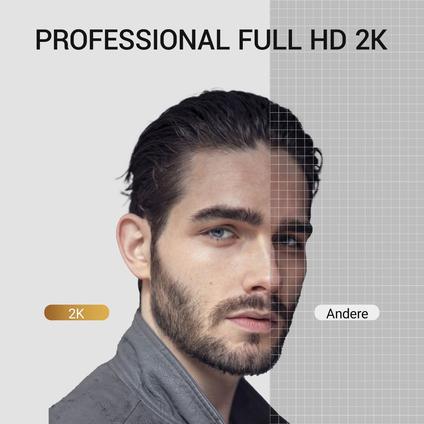 Diccik 2K 1440P Webcam with Microphone, QHD Web Cam for Desktop Computer, Plug and Play USB Computer Camera