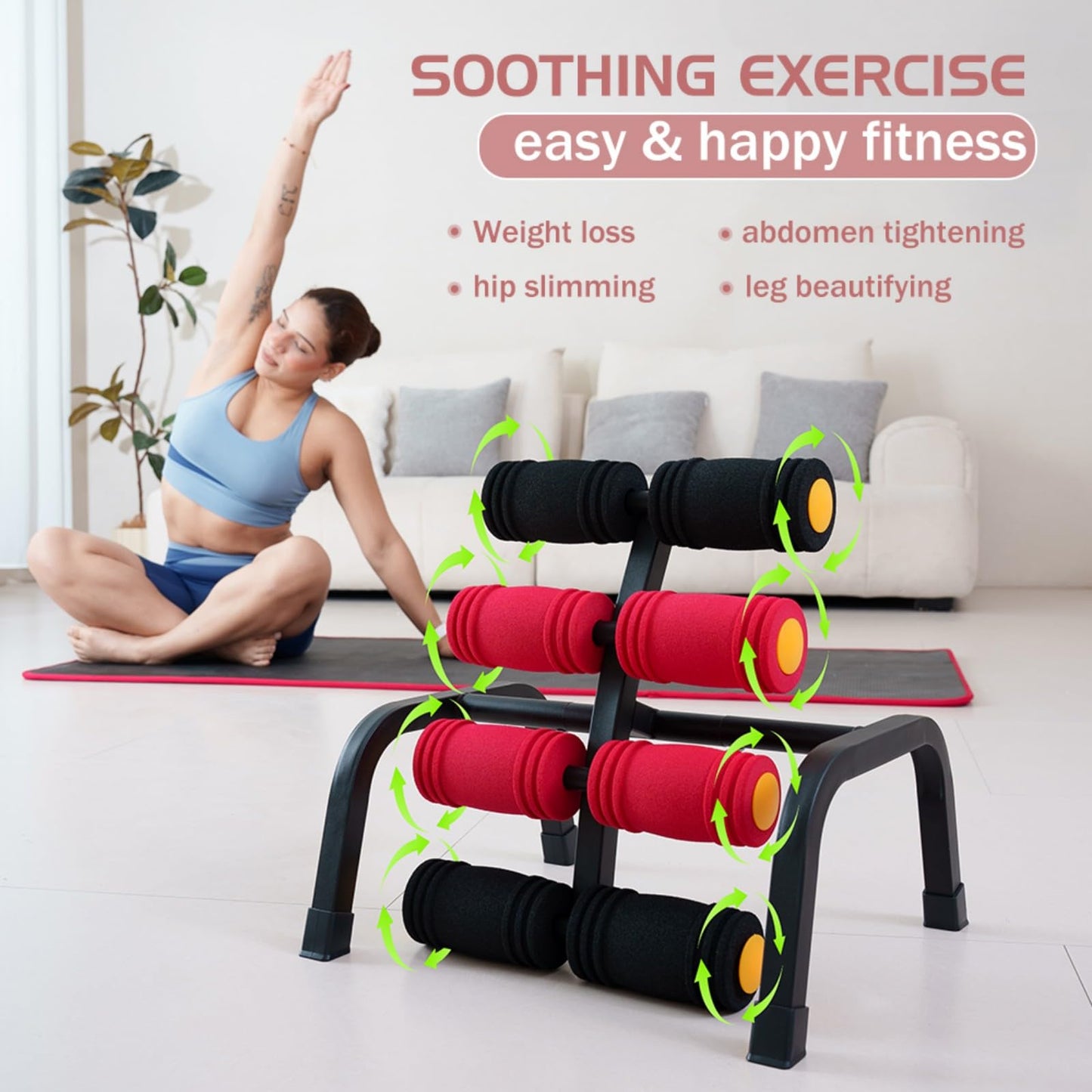 Magic BB Foldable Back Extension Machine Home Gym Sit Up Machine for Glute & Ab Workouts Squat Machine for Home Gym Back Exercise for Lower Back Training with Resistance Bands (Blue)