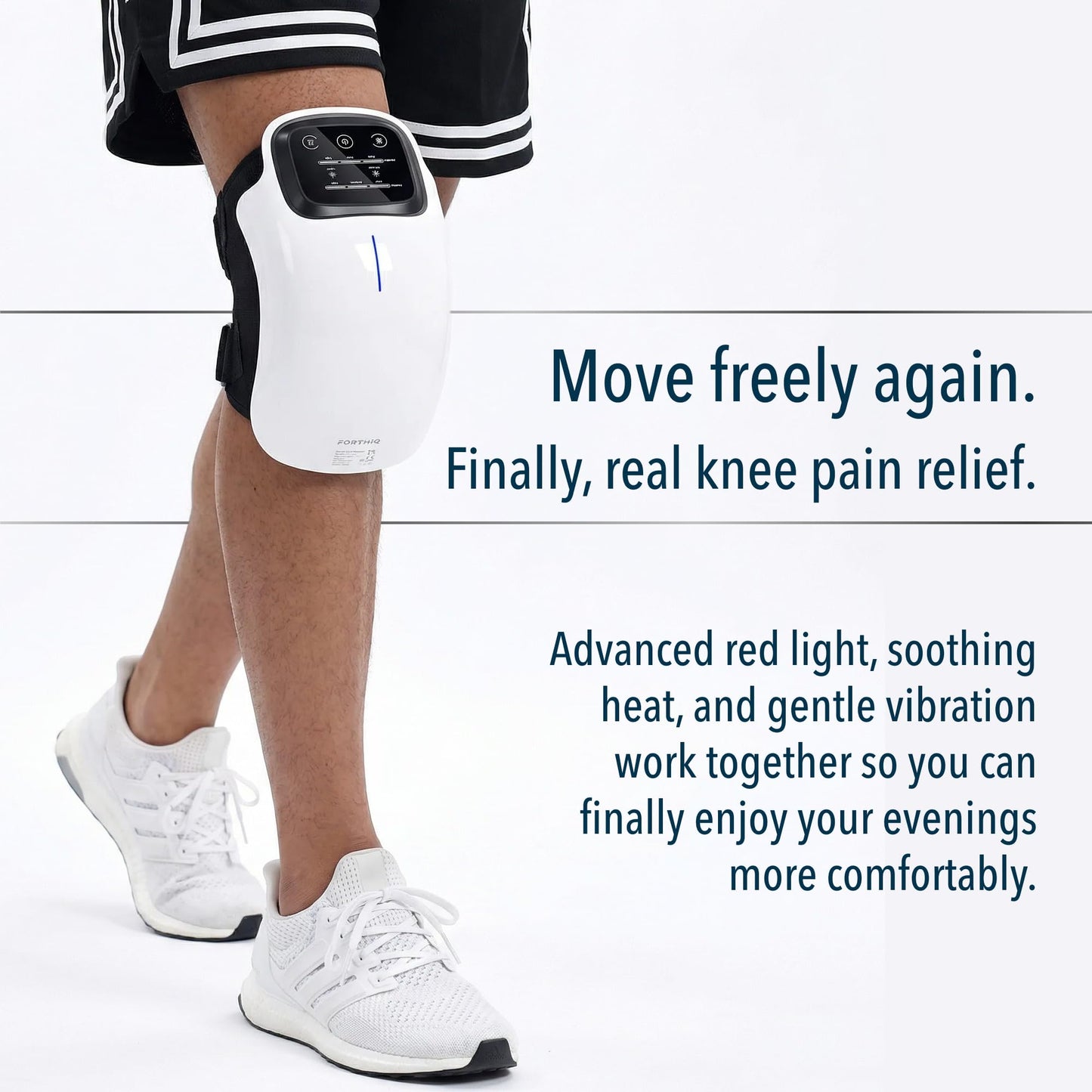 FORTHIQ Knee Massager Smart for Pain Relief with Heat and Red Light Therapy, 2026 Updated Edition, Relax Tight Muscles, Ideal Gift for Men & Women, FSA-HSA Eligible
