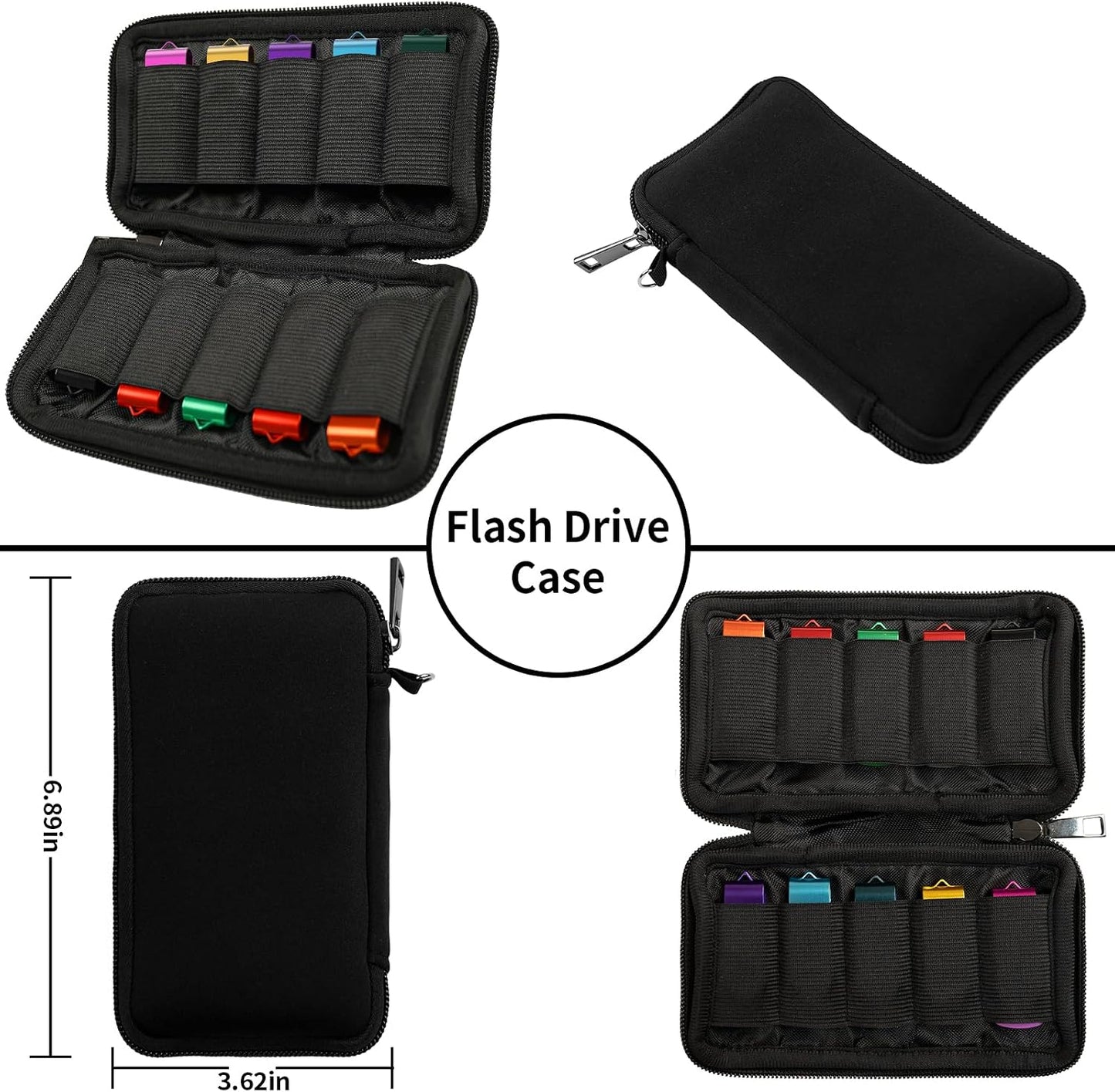 10 Flash Drive Case, USB Drive Holder, Storage Bag for Thumb Drive, Light Weight and Easy to Put into Handbag, Protect