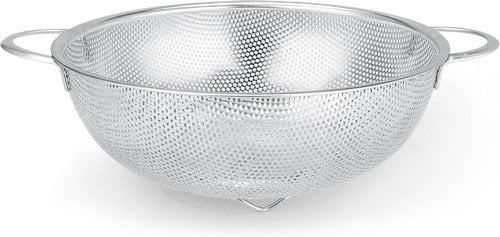 Gulex Stainless Steel Colander - 3-Quart Metal Strainer with Base | Dishwasher Safe Kitchen Essential