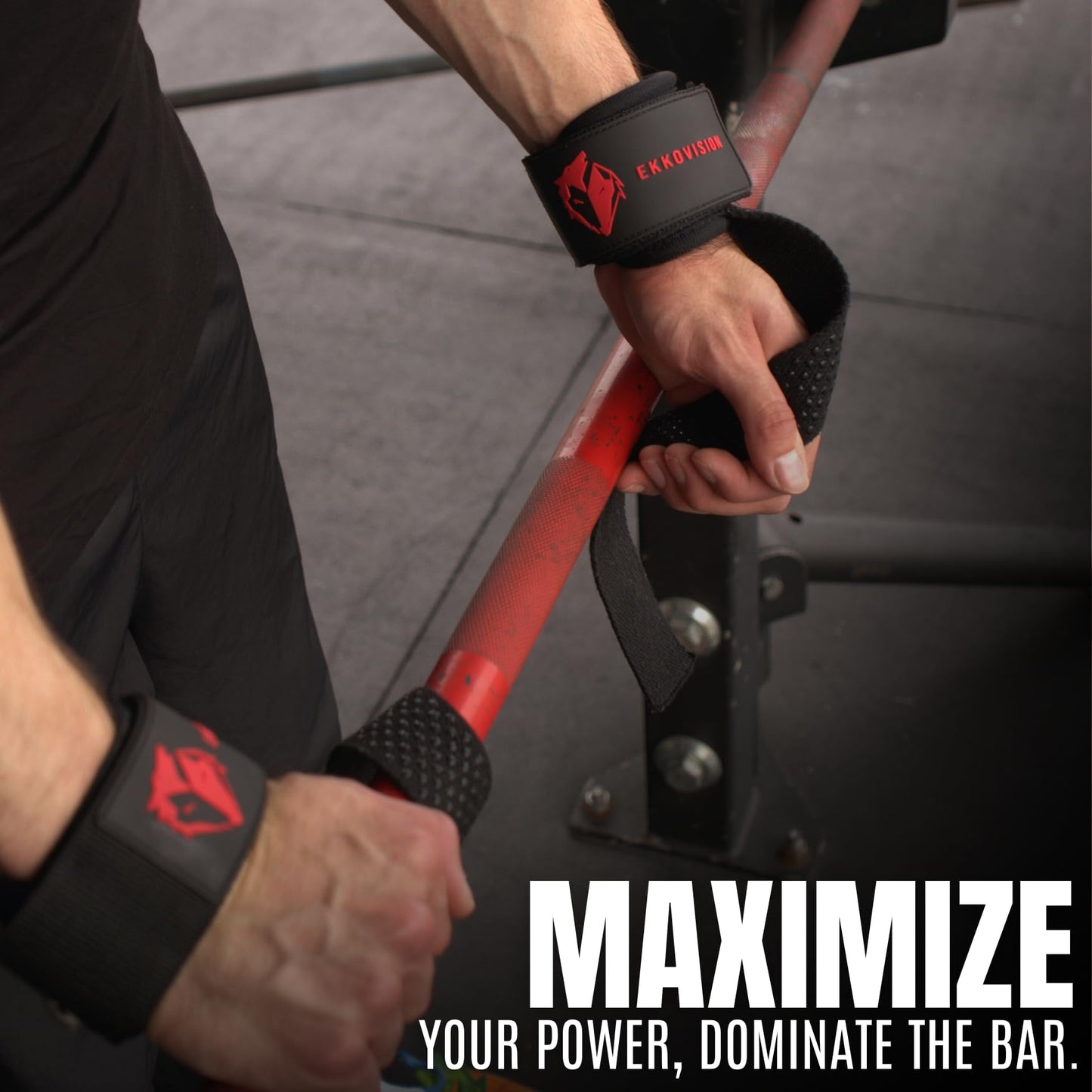 Ekkovision Weight Lifting Straps With Cuffed D Ring, Wrist Support for Men, Heavy Duty Thick Comfortable Lifting Straps, Secure Fit, Enhanced Grip, Straps for Weightlifting & Gym Training. White.