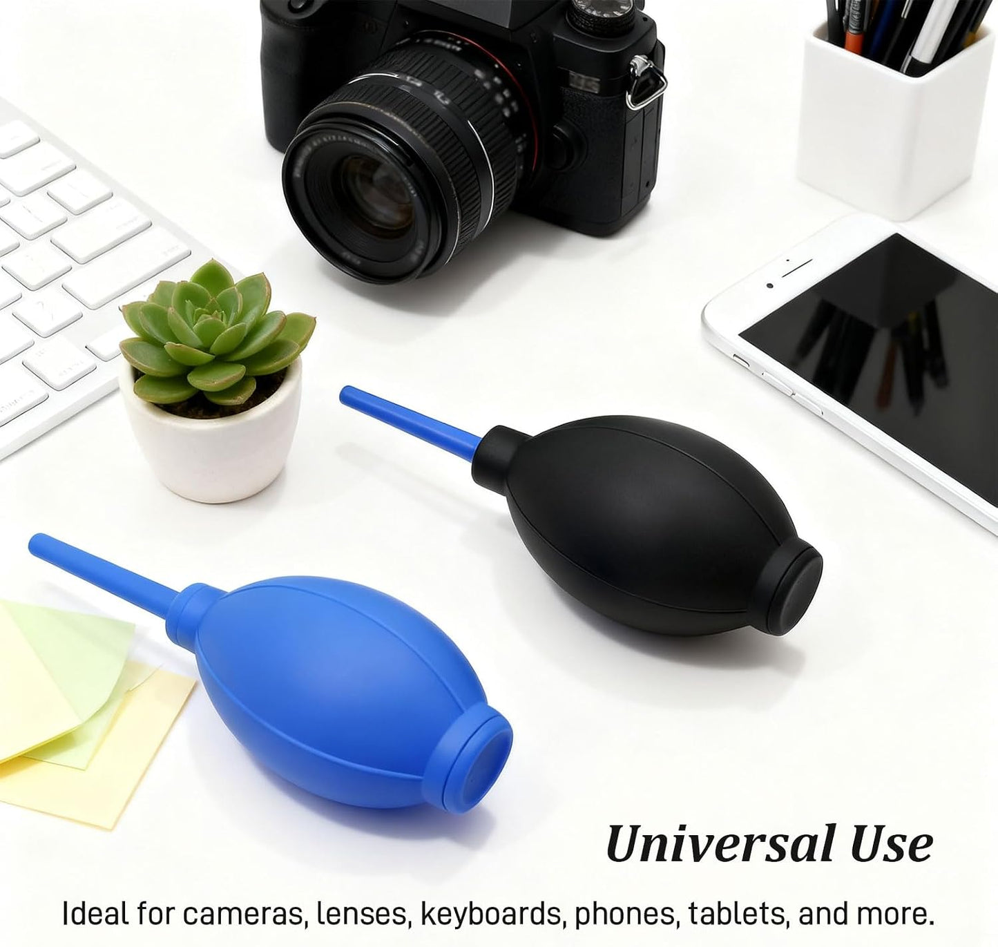 Brvlsoc 2-Pack Soft Brush Manual Rubber Air Blower Dust Cleaner for Camera, Telescope, Microscope, and Electronics