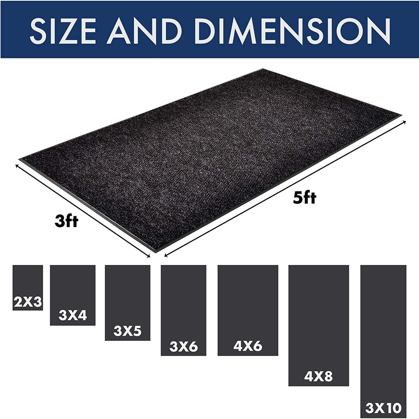 Notrax - 136S0036CH 136 Polynib Entrance Mat, for Home or Office, 3' X 6' Charcoal
