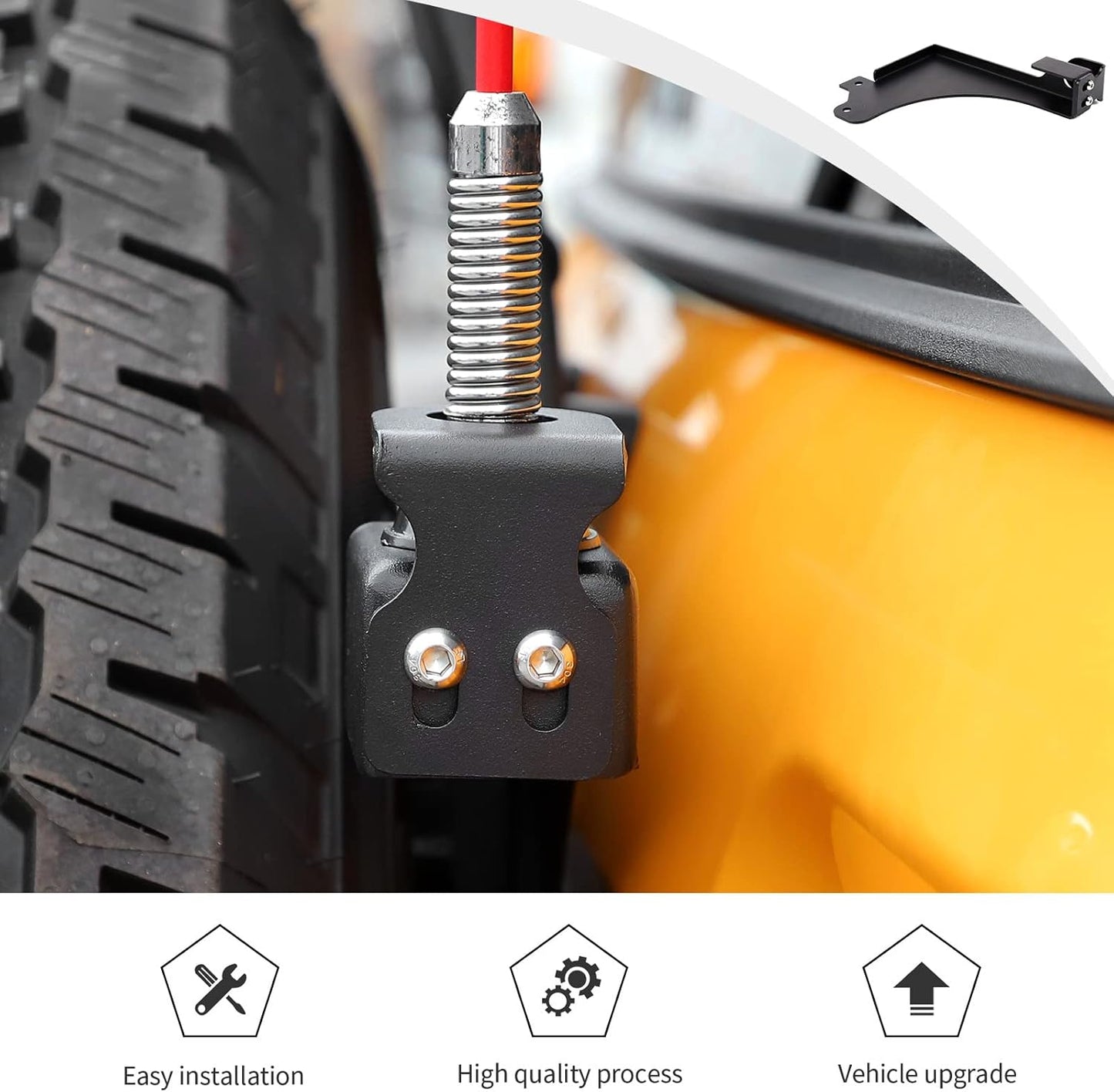 2021-2026+ JWWY Tailgate Antenna Base Mount Flag Bracket Holder Clamp Rear Door Antenna Mount Base Holder Fit for Ford