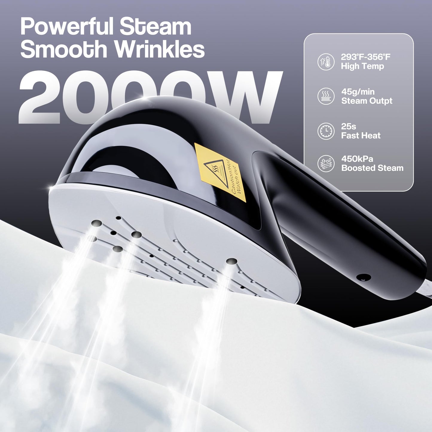 MOMOKOVA Standing Garment Steamer with Dry Ironing, 2000W Powerful Steamer for Clothes with with Flat & Slant & Hanging Iron Options,3 Steam Modes, 25s Fast Heat-Up, 2.2L Water Tank (Black-Silver)