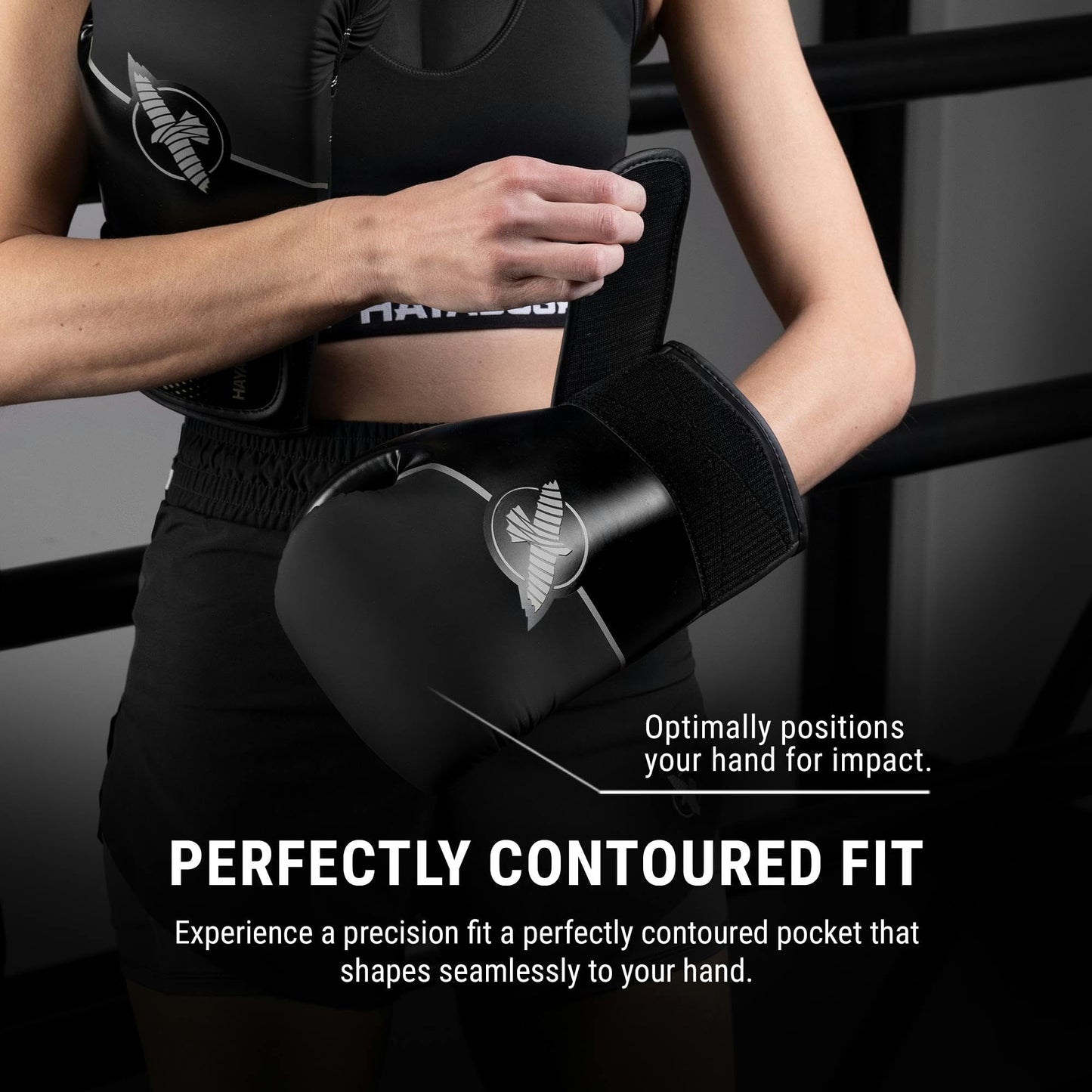 Hayabusa Sport Boxing Gloves for Men and Women – Dual-Splinted Wrist Support, Multi-Density Foam Padding, Contoured Fit – Ideal for Boxing, Kickboxing, and Muay Thai Training - Black/Charcoal, 16oz