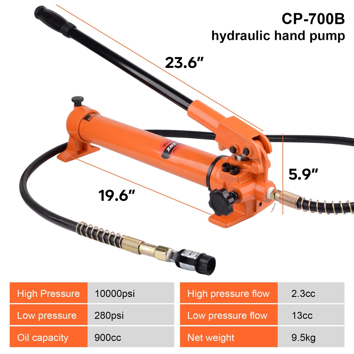 HZLZRZ 30 Ton Hydraulic Cylinder Jack Porta Power Ram 2" Stroke, CP-700B Manual Hydraulic Hand Pump, Hollow Single Acting Lifting Cylinders for Machinery Shipbuilding