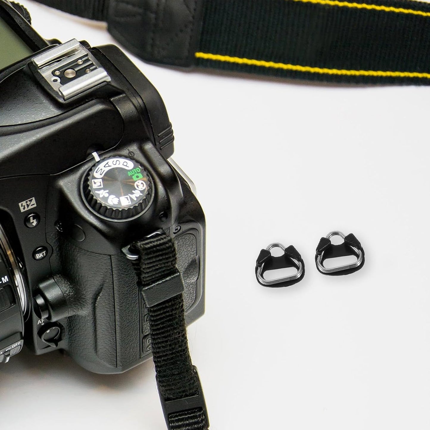 DECORNIJIA Set Camera Strap Connectors and Triangle Split Rings Replacement with Leather Protector Covers and Thick