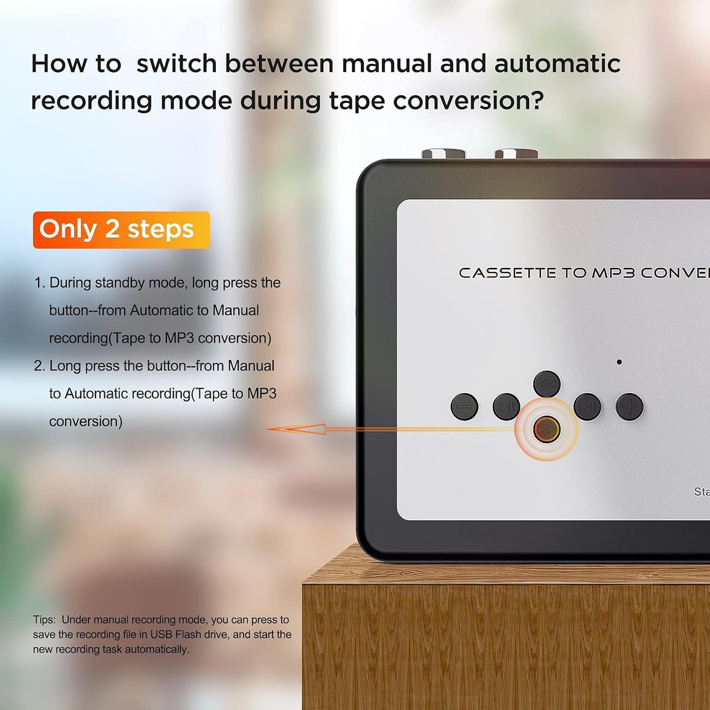 Cassette MP3 Cassette MP3 Ezcap to Converter, Digital Player Converts Tape to into USB Flash Drive, No PC Required No