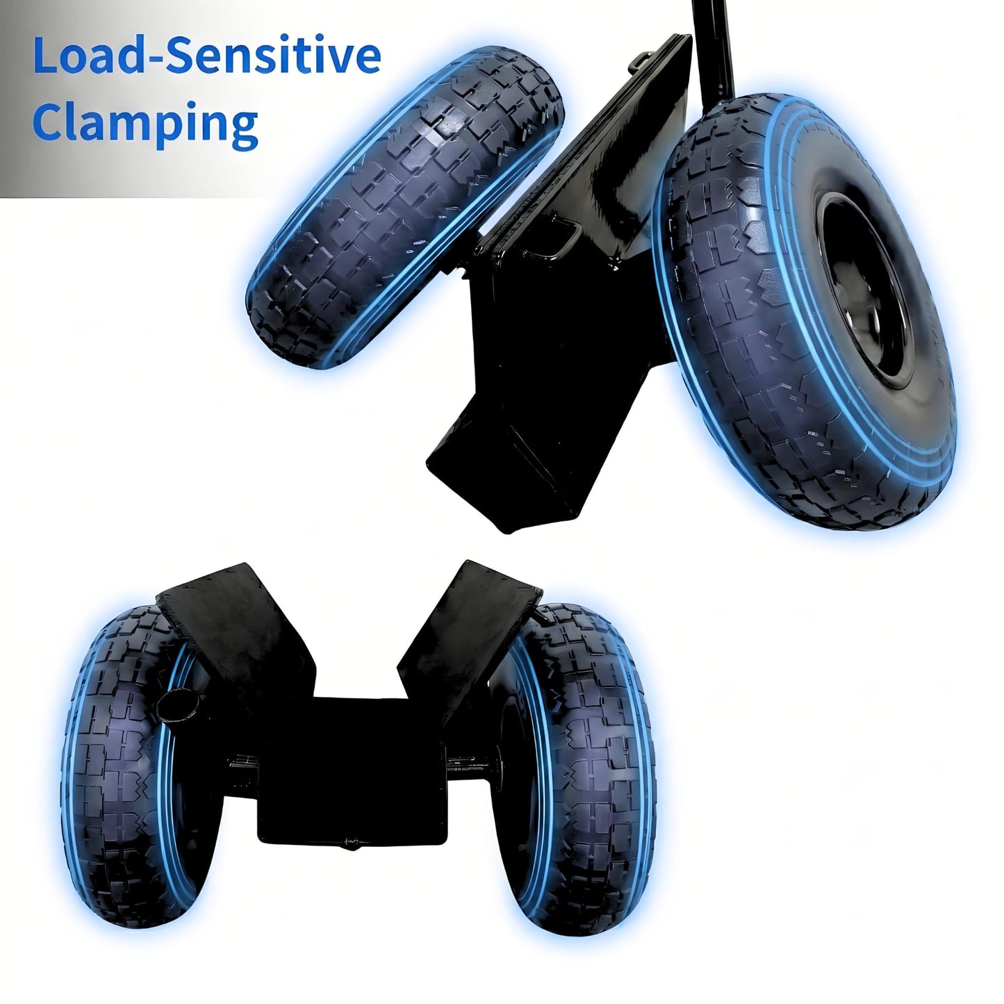 Heavy Duty Panel Dolly, All-Terrain Slab Dolly with 1000 LB Weight Capacity,10-inch Wheels (Black Solid Tire)-Patent Pending