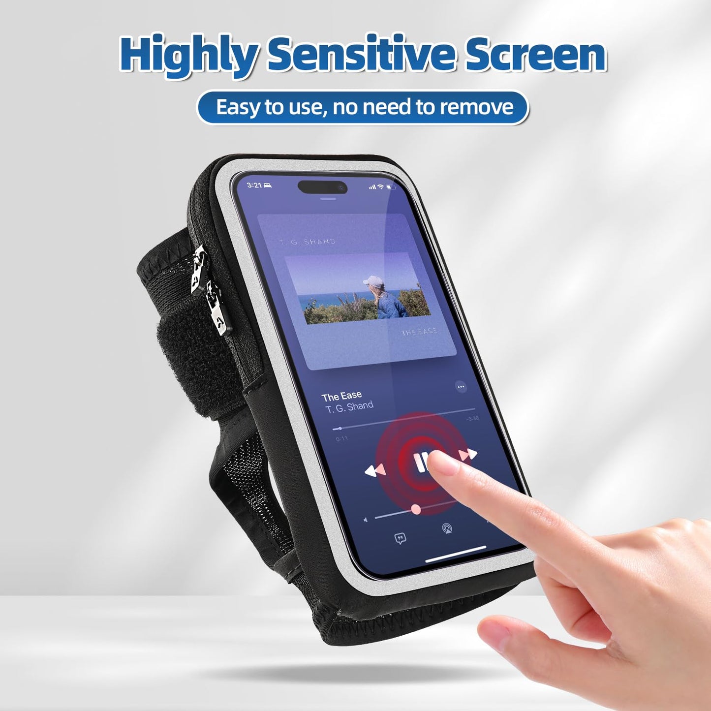 Wristbands Phone Holder for Running, Forearm Running Armbands for iPhone 16/15 Pro/14 Plus/13/11/XR/XS, Galaxy S24/S10, Supports Thick Phone Cases, Fits Up to 6.9'' Phones