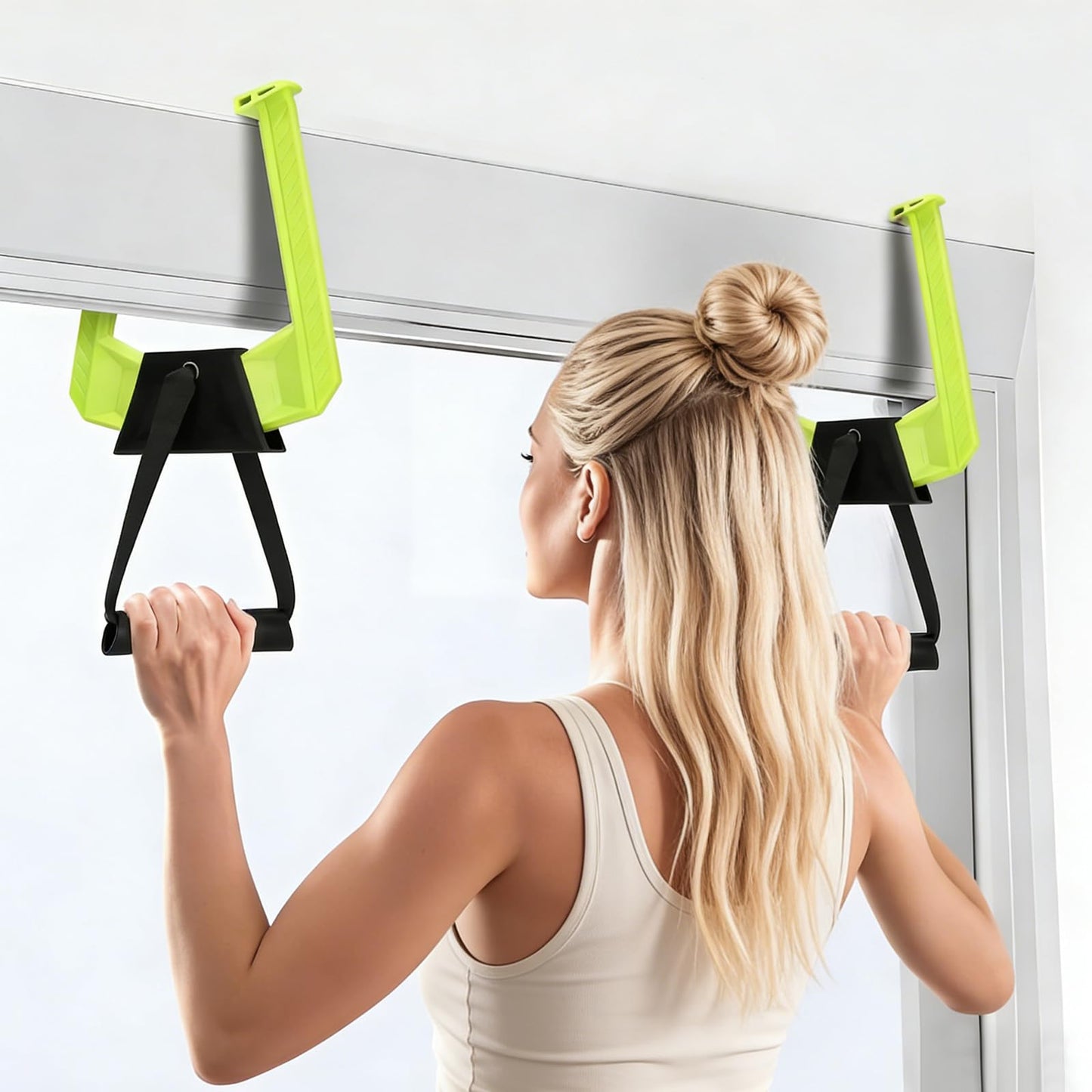 Portable Pull Up Bar for Doorway, 285LBS Heavy Duty Adjustable Chin Up Bar, No Drill Home Gym Equipment for Home Workout, Strength Training