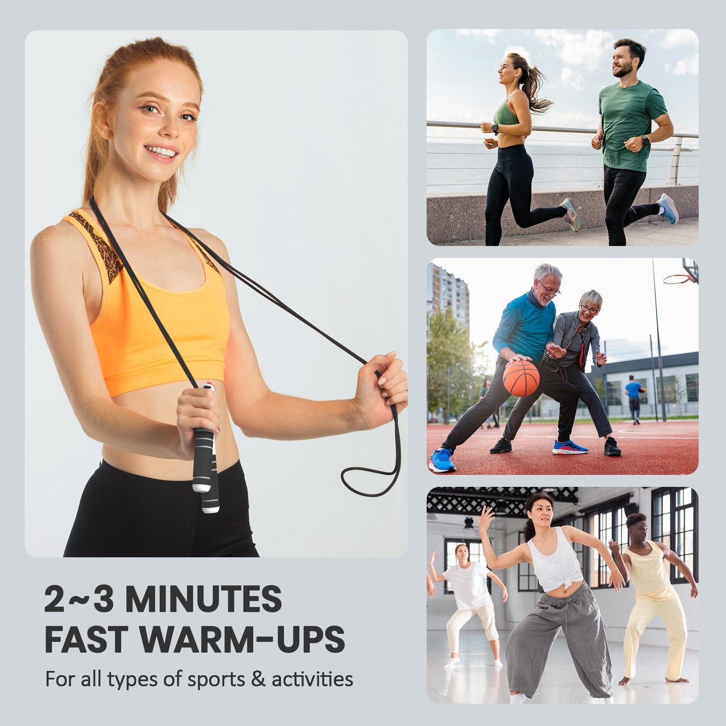 multifun Digital Jump Rope - Smart Counter & Timer, App-Free Skipping Rope for Fitness, Tangle-Free Adjustable Rope for Men Women Kids, Cardio Workout (Check 2026 OneClip™ Pro for 3s Rope Swap)