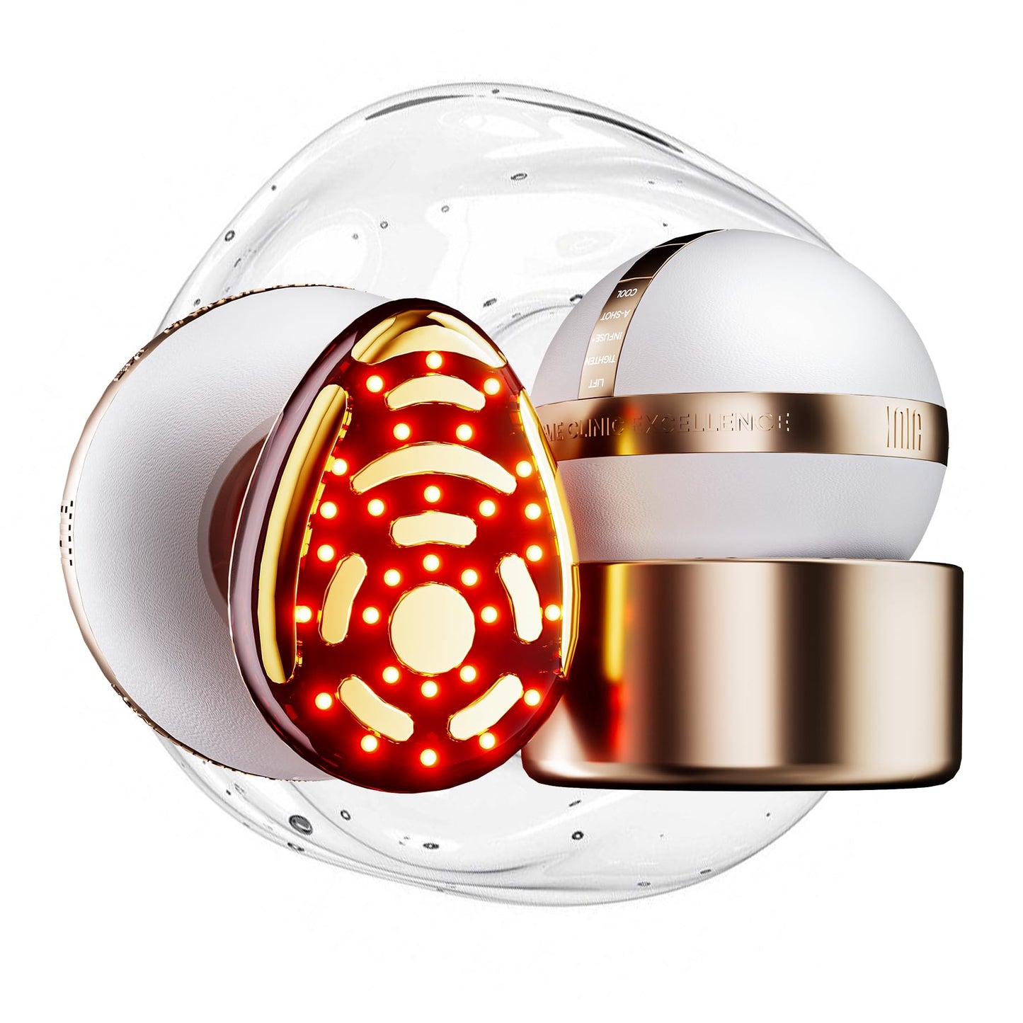 INIA SPHERA Upgraded 8-in-1 Microcurrent Facial Device for Face & Neck – Red Light, Thermal & Cooling Beauty Tool, 5 Custom Modes, At-Home Skin Stimulation & Glow Care Skincare Tool