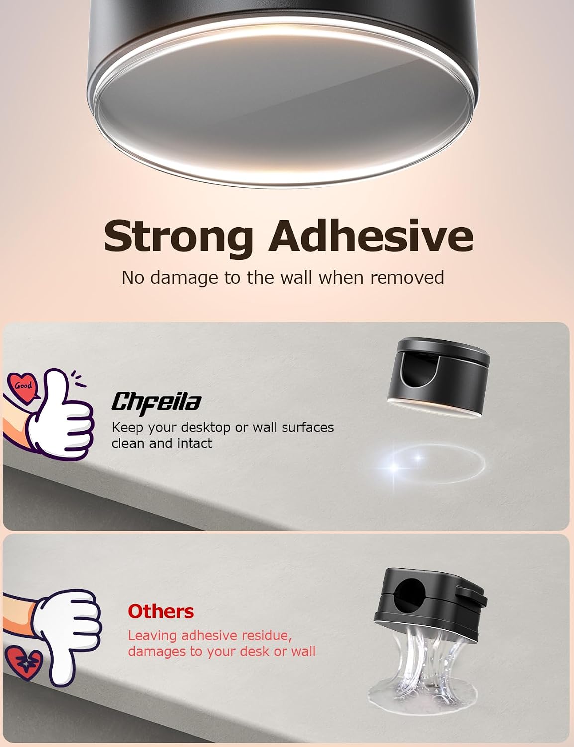 Chfeila 16Pack [360Rotating Cord Organizer, Twist-Lock] Magnetic Cable Management Clips, Adhesive Phone Charging Keeper