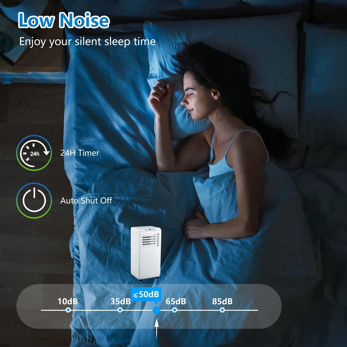 Portable Air Conditioners 10000 BTU, Energy Efficient AC Unit w/Remote Control & 24H Timer, Quiet Cooling for Bedroom, Office, Dorm Rooms Up to 450 Sq.Ft
