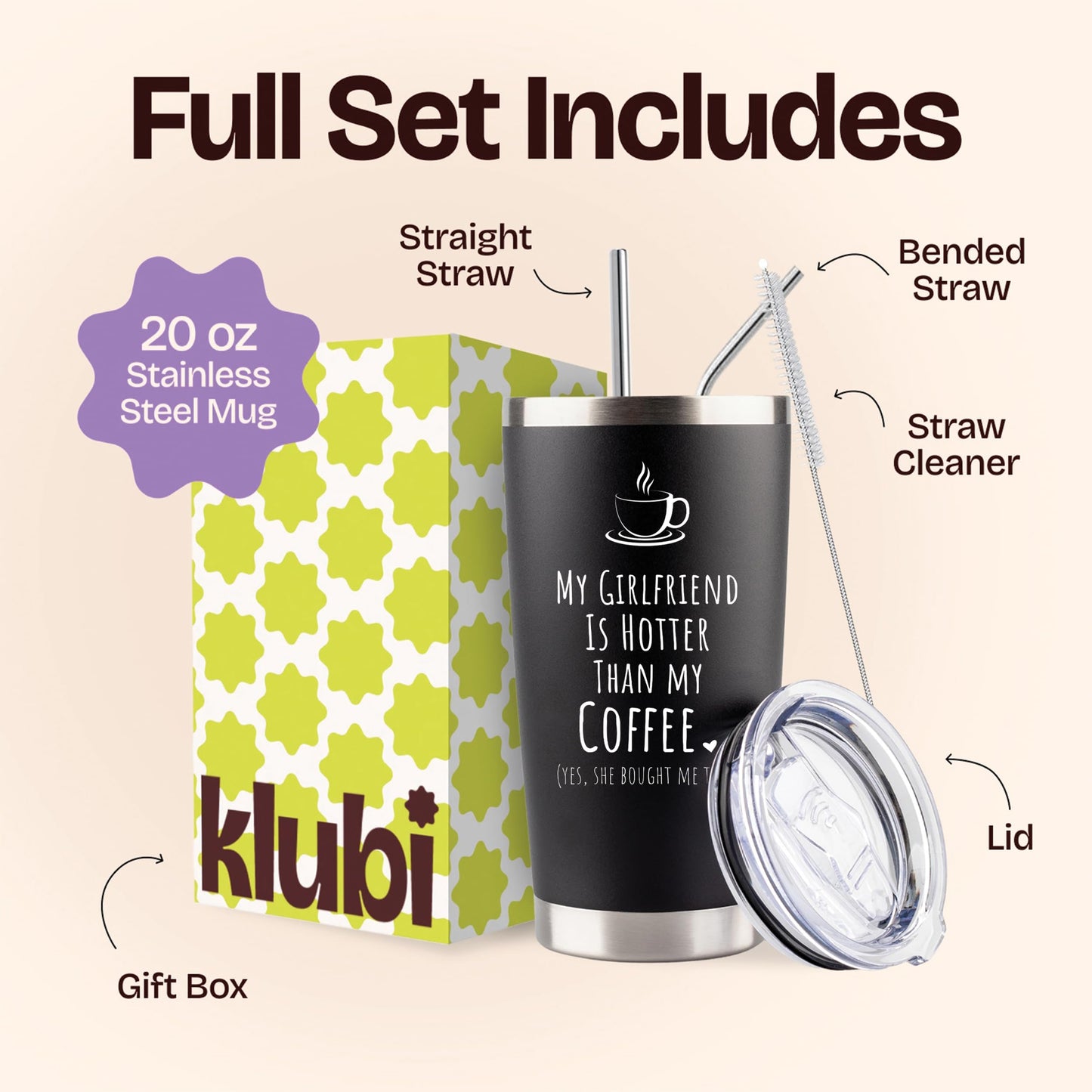 KLUBI You're The Best Thing I Found On The Internet Black Tumbler 14 Ounce - Husband Birthday Gift from Wife, Funny Romantic Cup, Anniversary Present for Men, Boyfriend Gifts, Presents For Him