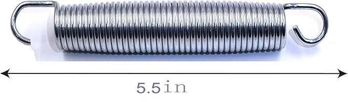 Bold and Thickened Steel Ring 5.5" Trampoline Springs Heavy Duty Galvanized Steel Replacement Spring Set ，Come with Free Triangle Hook-Hook(10 Pieces)