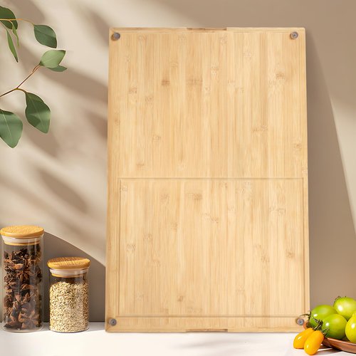 Bamboo Cutting Board Double Sided 28” x 18” with Juice Groove, Large Wooden Cutting Boards for Kitchen, Wood Chopping Board with Side Handles for Fruit, Meat, Kneading Dough