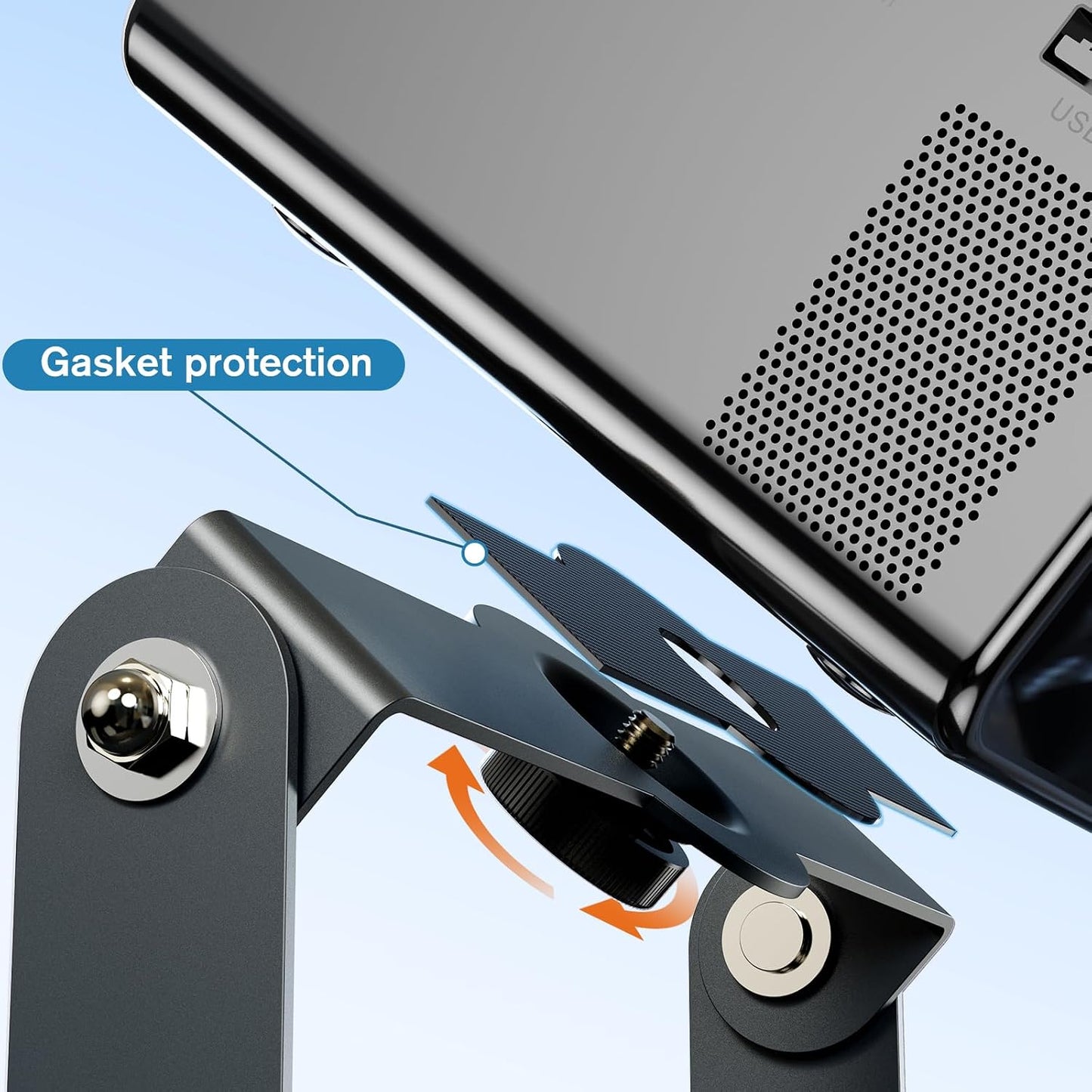 1/4" Setup DAWASAPAT Desktop Projector Stand Table, MINI Tabletop Projector Holder Mount with Screw & Cable Ties, Easy